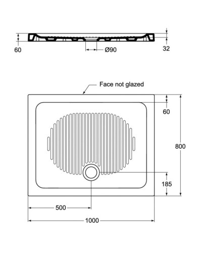 Керамический поддон 100х80 см Ideal Standard Connect T267601