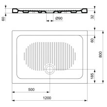 Керамический поддон 120х80 см Ideal Standard Connect T267901