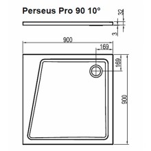 Душевой поддон из искусственного камня Ravak 10° Perseus Pro 90x90 XA057701010 Белый