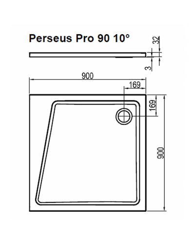 Душевой поддон из искусственного камня Ravak 10° Perseus Pro 90x90 XA057701010 Белый