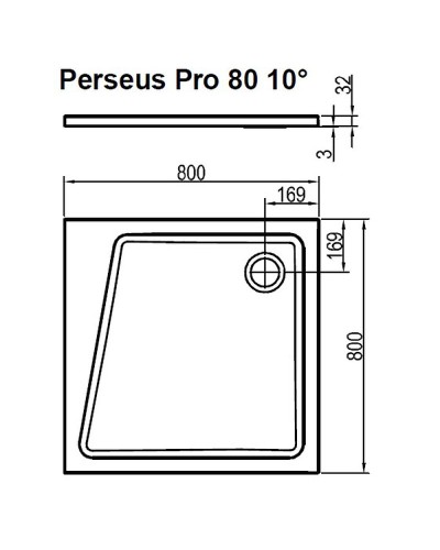 Душевой поддон из искусственного камня Ravak 10° Perseus Pro 80x80 XA054401010 Белый