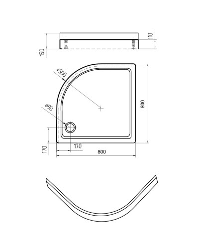 Акриловый поддон 80x80 см Aquatek DPA-0000007