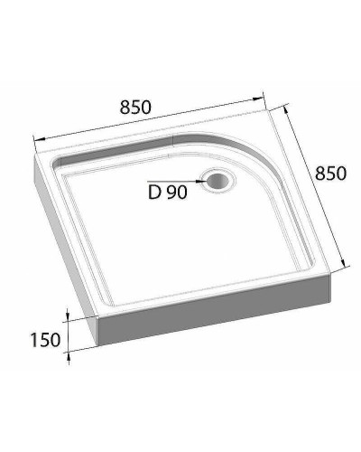 Акриловый поддон для душа BelBagno Tray 85х85 TRAY-BB-A-85-15-W Белый