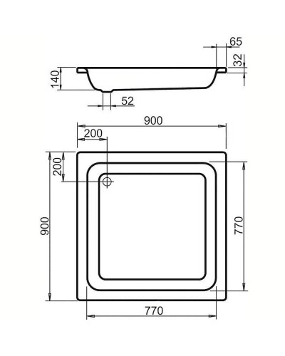 Стальной поддон для душа Kaldewei Sanidusch 396 90х90 331100010001 Белый