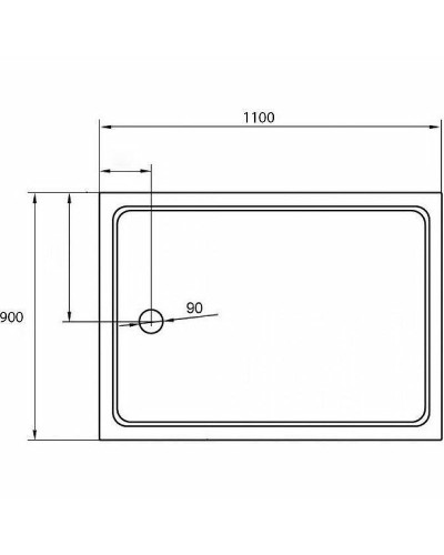 Акриловый поддон для душа Cezares Tray A 110x90 TRAY-A-AH-110/90-15-W Белый