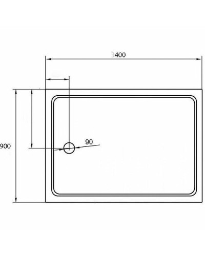 Акриловый поддон для душа Cezares Tray A 140x90 TRAY-A-AH-140/90-15-W Белый