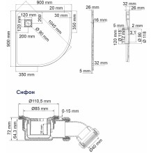 Душевой поддон из стеклопластика WasserKRAFT Main 90x90 41T01 Белый матовый