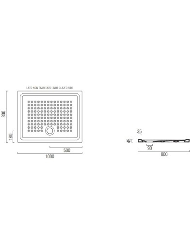 Керамический поддон 100х80 см GSI 438509