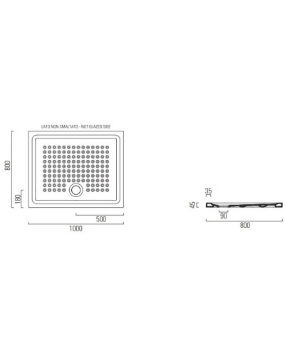Керамический поддон 100х80 см GSI 438511