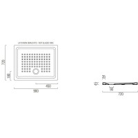 Керамический поддон 90х72 см GSI 438809
