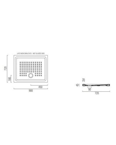 Керамический поддон 90х72 см GSI 438811
