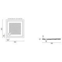 Керамический поддон 90х90 см GSI 439411