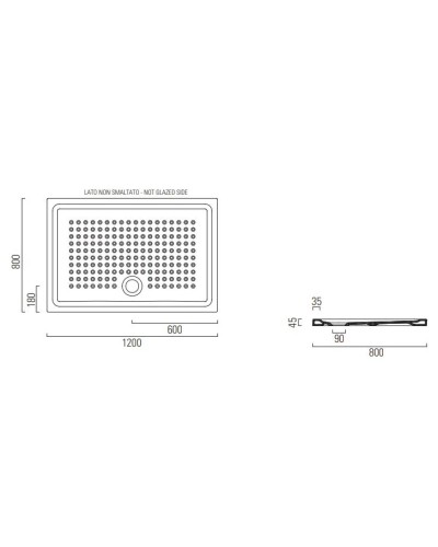 Керамический поддон 120х80 см GSI 439809