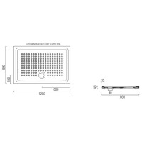 Керамический поддон 120х80 см GSI 439811