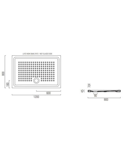 Керамический поддон 120х80 см GSI 439811