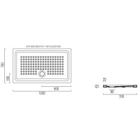 Керамический поддон 120х70 см GSI 439909