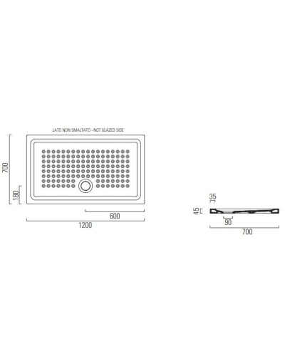 Керамический поддон 120х70 см GSI 439909