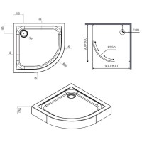 Акриловый поддон 90x90 см Am.Pm X-Joy W88T-205-090W64