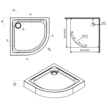 Акриловый поддон 90x90 см Am.Pm X-Joy W88T-205-090W64