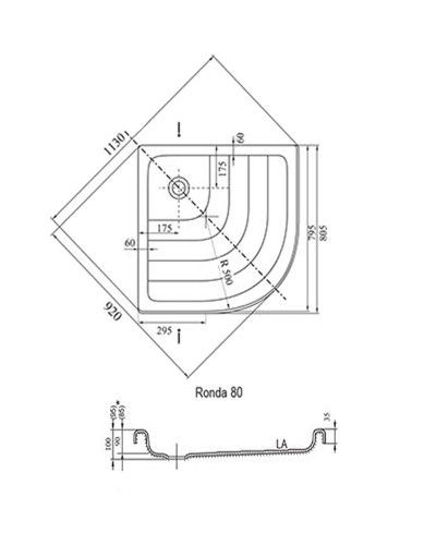 Акриловый поддон для душа Ravak Ronda 80х80 LA A214001220 Белый