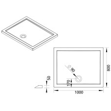 Акриловый поддон 100x80 см Vincea VST-5AR-8010