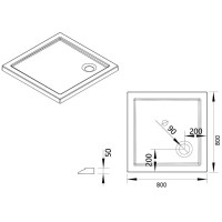 Акриловый поддон 80x80 см Vincea VST-5AS-8080