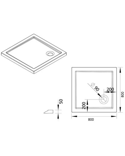 Акриловый поддон 80x80 см Vincea VST-5AS-8080