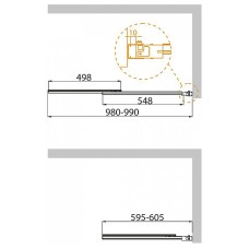 Шторка на ванну Cezares Slider 100 SLIDER-VF-11-100/150-P-Cr профиль Хром стекло рифленое