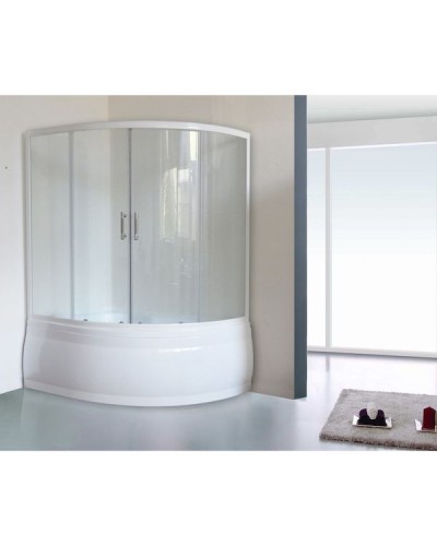 Шторка на ванну Royal Bath Alpine RB140ALP-T 140 профиль Белый стекло прозрачное