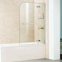 Шторка на ванну WeltWasser WW100 D2AK 100 с полотенцедержателем и полками 10000001237 профиль Хром стекло прозрачное