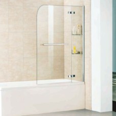 Шторка на ванну WeltWasser WW100 D2AK 100 с полотенцедержателем и полками 10000001237 профиль Хром стекло прозрачное