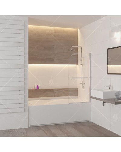 Шторка на ванну RGW Screens SC-06 80x150 профиль Хром стекло прозрачное
