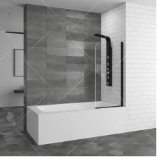 Шторка на ванну RGW Screens SC-09 В 70x150 профиль Черный стекло прозрачное