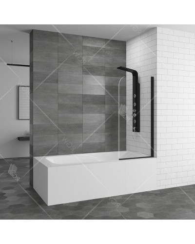 Шторка на ванну RGW Screens SC-09 В 70x150 профиль Черный стекло прозрачное