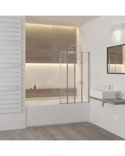 Шторка на ванну RGW Screens SC-23 100x150 профиль Хром стекло прозрачное