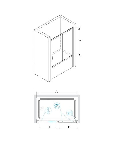 Шторка на ванну RGW Screens SC-62 150x150 01116215-11 профиль Хром стекло прозрачное