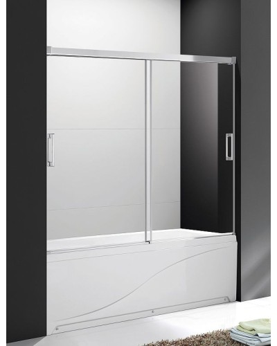 Шторка на ванну Cezares Tandem Soft 170 TANDEM-SOFT-VF-2-170/145-C-Cr-IV профиль Хром стекло прозрачное