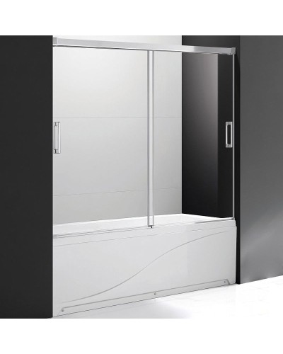 Шторка на ванну Cezares Tandem Soft VF-2 200х145 профиль Хром стекло прозрачное