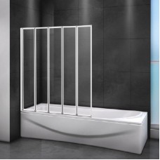 Шторка на ванну Cezares Relax 120 RELAX-V-5-120/140-C-Bi профиль Серый стекло прозрачное