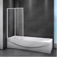 Шторка на ванну Cezares Relax 80 RELAX-V-2-80/140-C-Bi профиль Серый стекло прозрачное