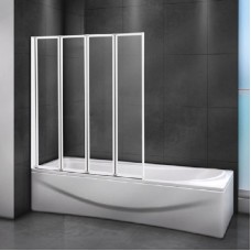 Шторка на ванну Cezares Relax 80 RELAX-V-4-80/140-C-Bi профиль Серый стекло прозрачное