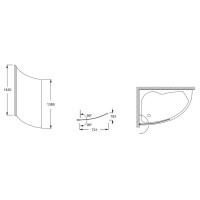 Шторка для ванны 72,1 см прозрачный Jacob Delafon MICROMEGA DUO E4910-GA