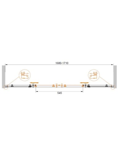 Шторка для ванны Cezares Eco 170 см прозрачное стекло ECO-O-VF-2-170/145-C-Cr