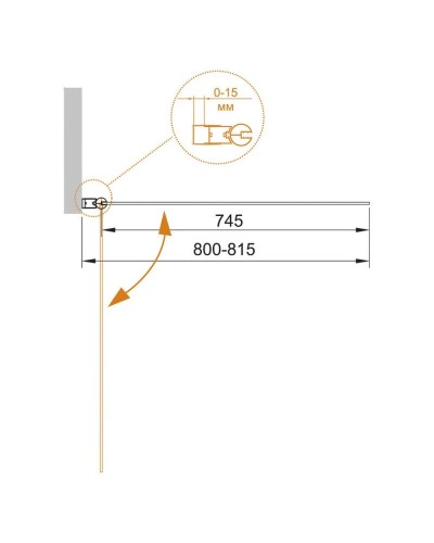 Шторка для ванны Cezares Eco 80 см текстурное стекло ECO-V-1-80/140-P-Cr-L