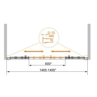 Шторка для ванны Cezares Pratico 150 см текстурное стекло PRATICO-VF-2-150/140-P-Cr