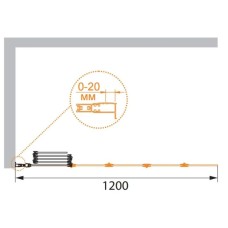 Шторка для ванны Cezares Pratico 120 см текстурное стекло PRATICO-V-5-120/140-P-Cr-L