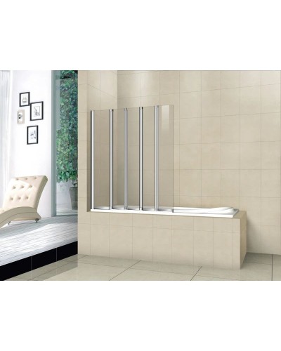 Шторка для ванны Cezares Pratico 120 см текстурное стекло PRATICO-V-5-120/140-P-Cr-L