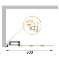 Шторка для ванны с одним неподвижным стеклом Cezares Trio 90 см прозрачное стекло TRIO-W-V-3-90/140-C-Cr-L