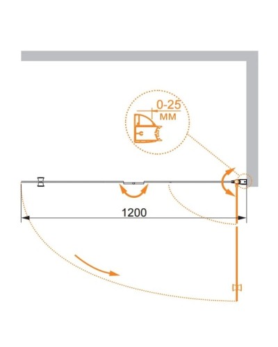 Шторка для ванны Cezares Verona 120 см текстурное стекло VERONA-W-V-21-120-P-Cr-L