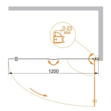 Шторка для ванны Cezares Verona 120 см текстурное стекло VERONA-W-V-21-120-P-Cr-R